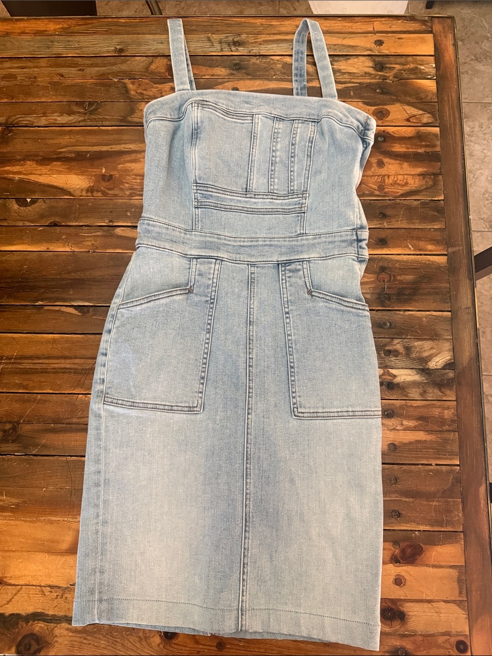 MOTHER Light Blue Denim Midi Dress